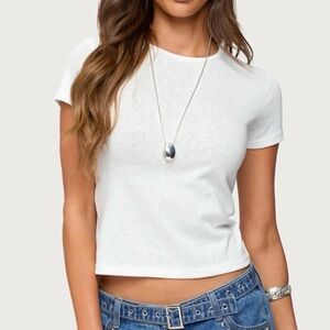 Edikted Semi Sheer White Top